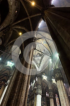 The interior of Duomo church in Milan