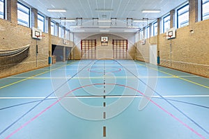 Interior dutch gymnasium for school sports photo