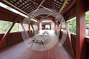 Interior of East Paden covered bridge