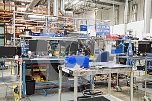 Interior of electronics industry