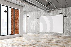 Interior with empty banner