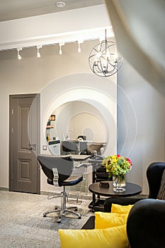 Interior of empty beauty salon