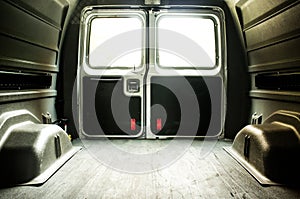 Interior of an empty Cargo Van photo