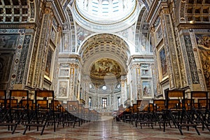 interior of the empty church in Italy