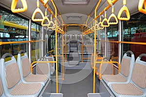 Interior of an empty city bus