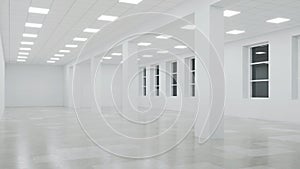 Interior of an empty commercial building with white walls. Office space.