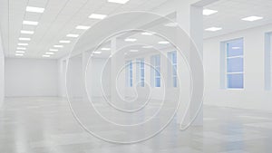 Interior of an empty commercial building with white walls. Office space.