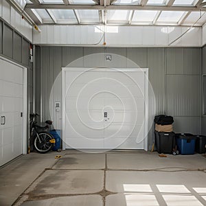 Interior of the empty garage in the residential house