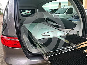 Interior empty hearse