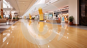 interior of empty modern shopping mall with spc flooring