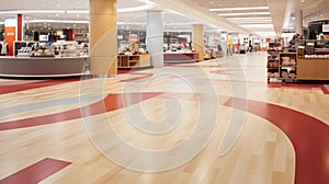 interior of empty modern shopping mall with spc flooring