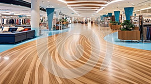 interior of empty modern shopping mall with spc flooring