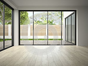 Interior of empty room 3D rendering