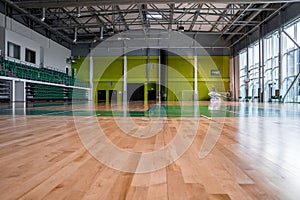 interior of an empty sports hall without anyone before playing.