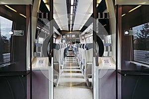 Interior of an empty train car