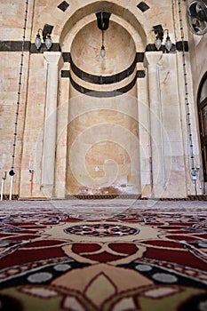 Interior of Erkulu mosque and iman mihrab low angle view of Erkulu photo