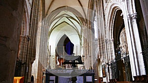 Interior of the Evron basilica in Mayenne France