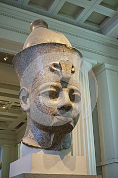 Interior and exhibits from different parts of the famous British Museum, London, England, United Kingdom