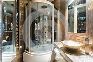 Interior of expensive bathroom