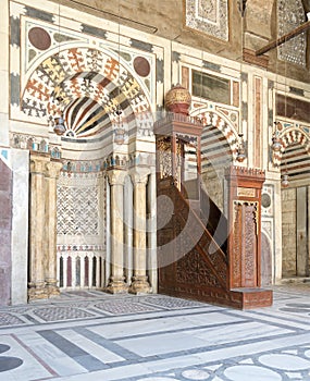 Interior Facade of Sultan Barquq Mosque, Cairo Egypt