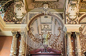 Interior of the famous Eliseevsky grocery store on Tverskaya street in Moscow