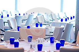 Interior of fine luxurious dining room in restaurant