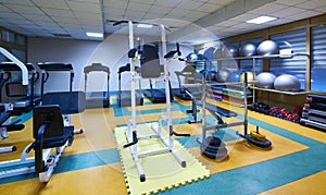 Interior of a fitness hall gym