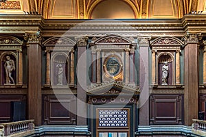 Interior of the FitzWilliam Museum for antiquities and fine arts at Cambridge