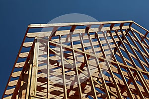 Interior framing new house under construction