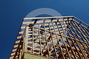 Interior framing new house under construction