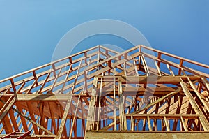 Interior framing of a new house under construction