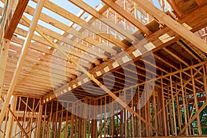 Interior framing of a new house under construction