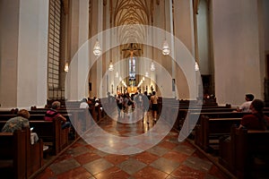 The interior of the Frauenkirche, the cathedral of Munich.