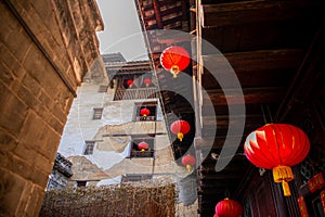 The interior of Fujian earthen buildings. These buildings are in Hekeng cluster