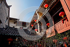 The interior of Fujian earthen buildings. These buildings are in Hekeng cluster