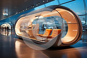 Interior of the future waiting room at the airpor photo