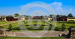 Interior gardens of the Imperial City, Hue, Vietnam.