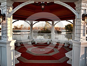 Interior of a gazebo