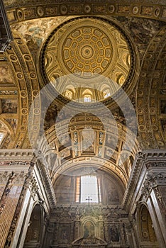 Interior in Gesu Nuovo church in Naples