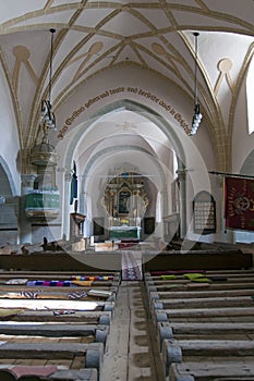 Interior of gothic church in Harman Transylvania