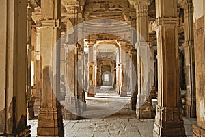 Interior of Grand Mosque, Champaner-Pavagadh, Gujurat, India