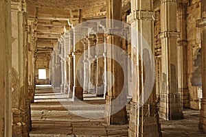 Interior of Grand Mosque, Champaner-Pavagadh, Gujurat, India