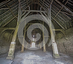 Interior of Great Coxwell Tithe Barn