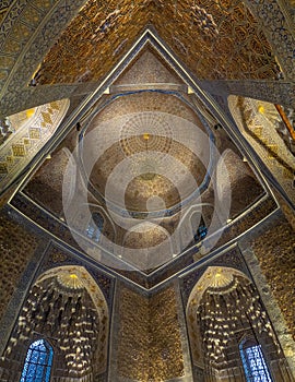 Interior of Gur Emir Mausoleum in Samarkand, Uzbekistan, tomb of Amir Timur or Tamerlan