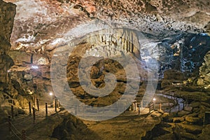 The interior of Ha Long Cave, Ha Long Bay photo