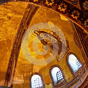 The interior of Hagia Sophia, Ayasofya, Istanbul, Turkey.