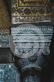 Interior of the Hagia Sophia in Istanbul, Turkey