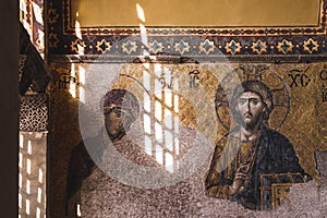 Interior of the Hagia Sophia in Istanbul, Turkey