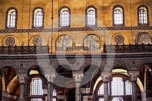 Interior of the Hagia Sophia, Istanbul, Turkey