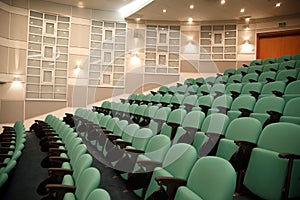 Interior of hall for conferences.